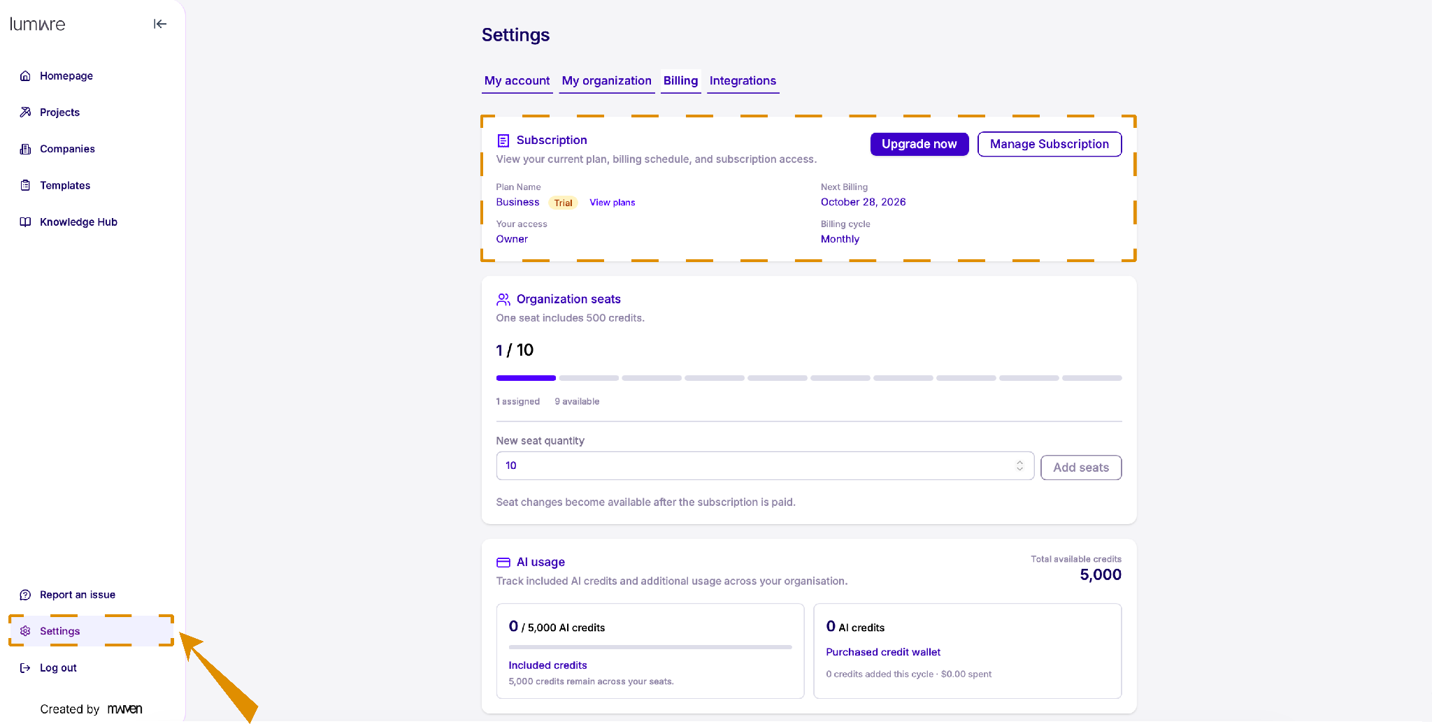 Upgrade your Subscription — Lumiare screenshot 15